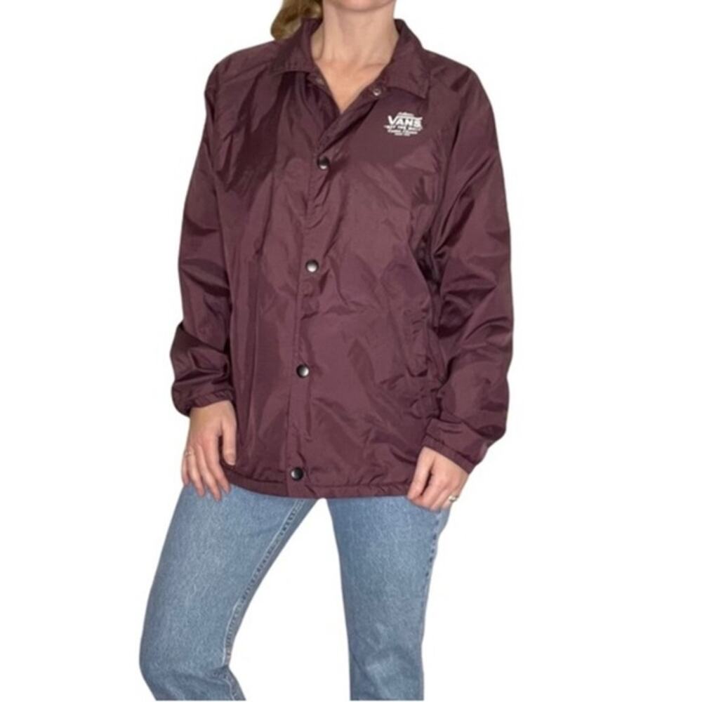 VANS Windbreaker Torrey Coach Rain Jacket Water Resistant Size M Unisex Maroon